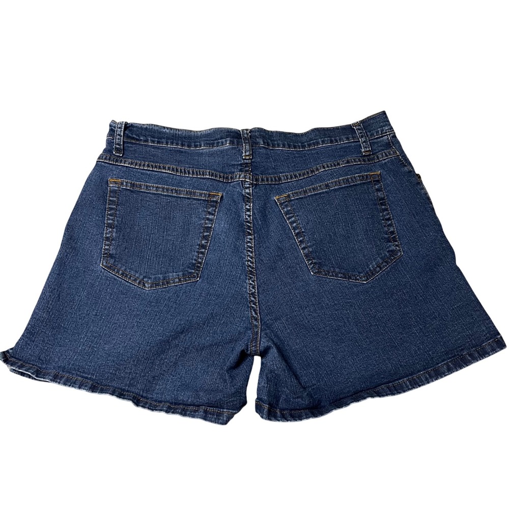 Bill Blass Jeans Womens 10 Blue Stretch Denim Shorts High Rise Seam Front Pocket - Picture 4 of 8